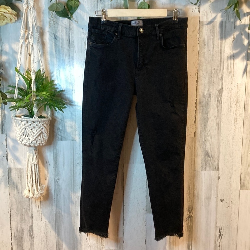 AGOLDE Black Feel Good Crop Ankle Skinny Jean